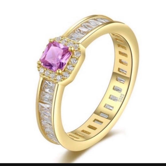 14k gold plating over 925 Sterling Silver ring - Picture 6 of 7